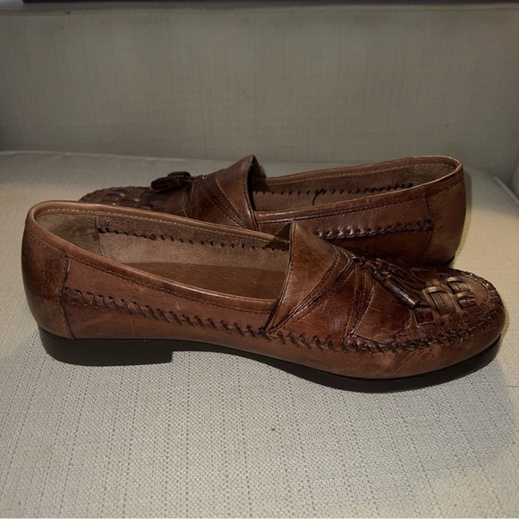 Giorgio Brutini Bartell Loafers Men\'s 10W Brown Woven Leather Tassel Slip On main image 6